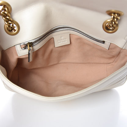 Gucci Calfskin Matelasse Small GG Marmont Shoulder Bag White 7 of 11