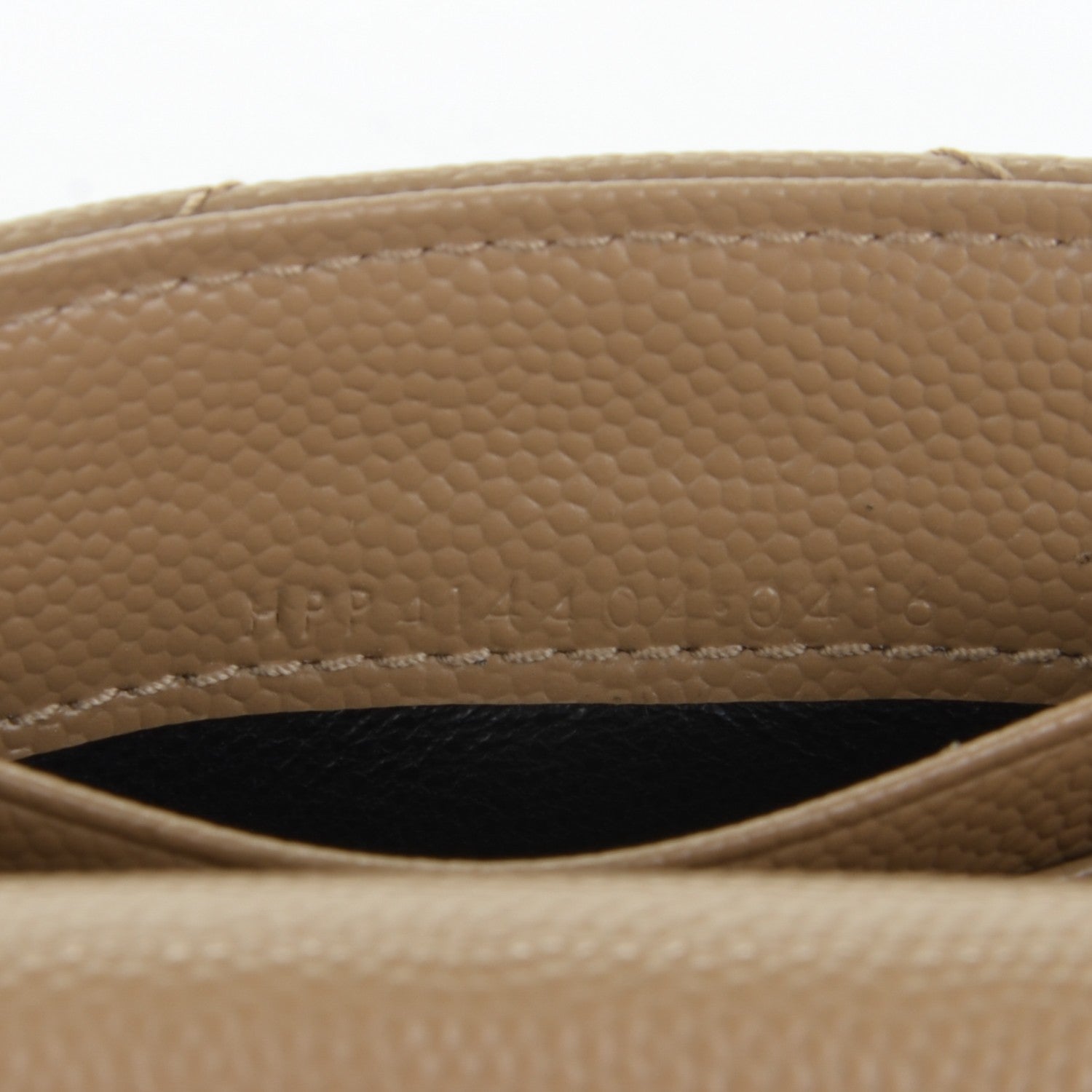 Saint Laurent Grain De Poudre Matelasse Chevron Small Monogram Envelope Wallet Dark Beige 8 of 8