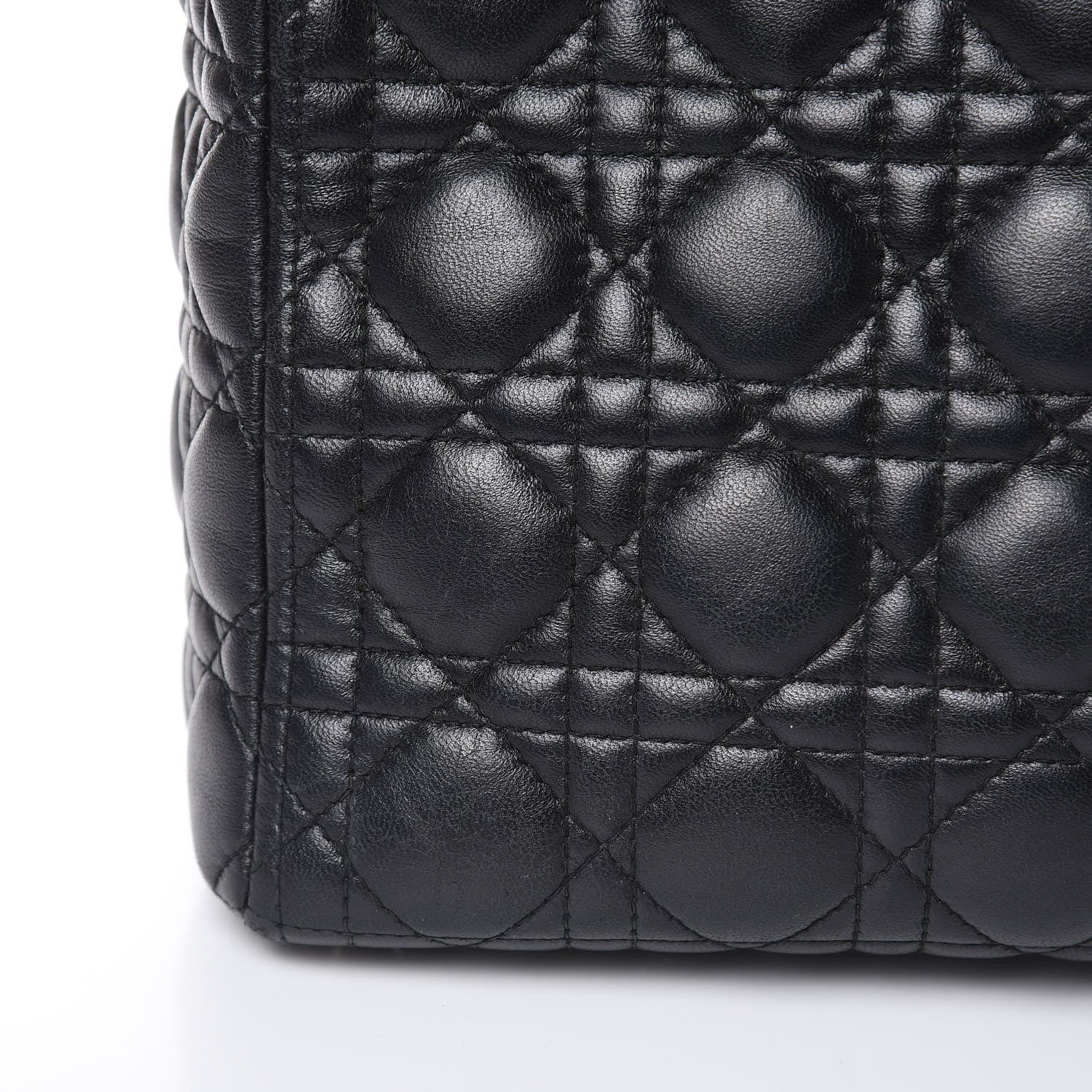 Christian Dior Lambskin Cannage Large Lady Dior Black 15 of 17