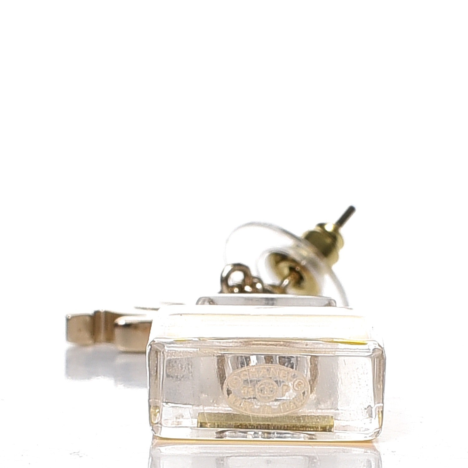 Chanel N°5 Perfume Bottle CC Drop Earrings Gold 5 of 5
