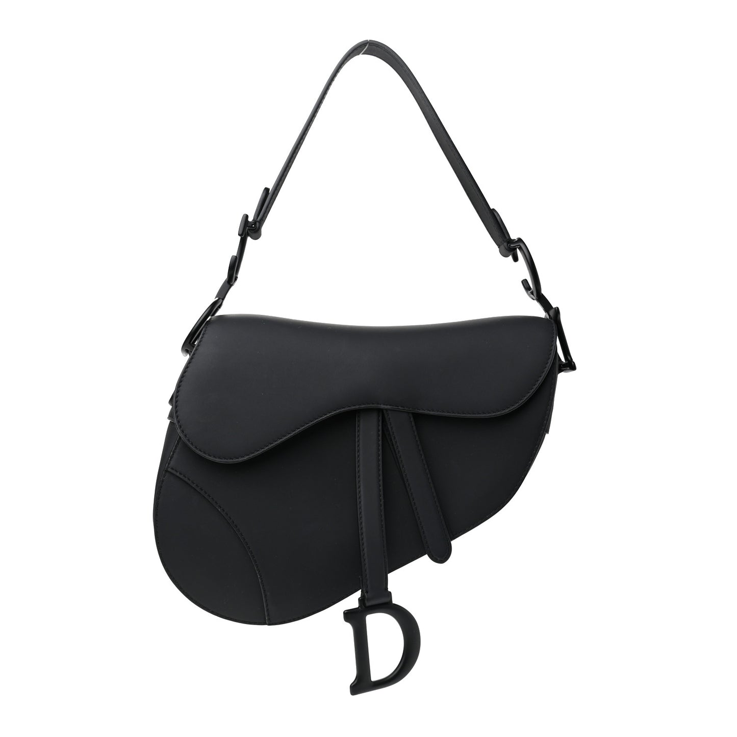 Ultra Matte Calfskin Saddle Bag Black