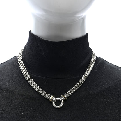 David Yurman Sterling Silver 18K Yellow Gold 8mm Double Wheat Chain Necklace 2 of 4