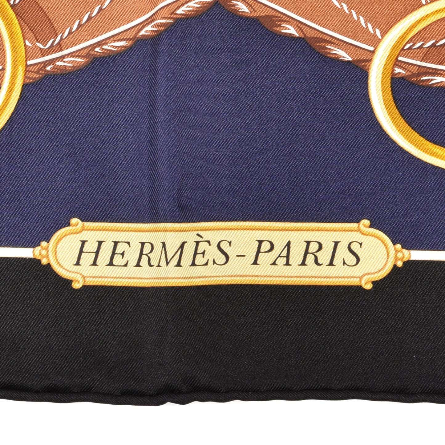 Silk Lift Profile Scarf 90 Black Marine White