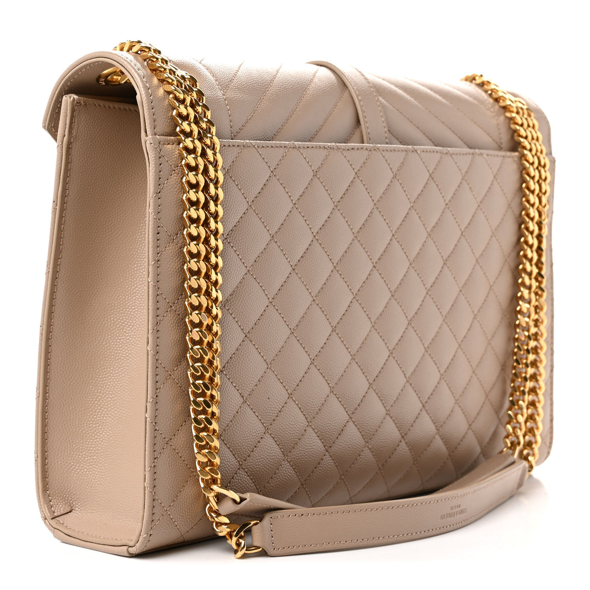 Grain De Poudre Mixed Matelasse Large Triquilt Monogram Satchel Dark Beige