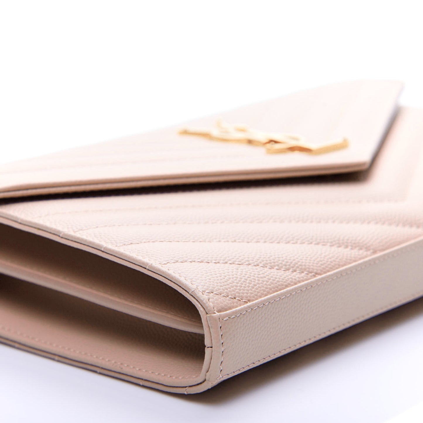 Grain De Poudre Matelasse Chevron Monogram Chain Wallet Pale Pink