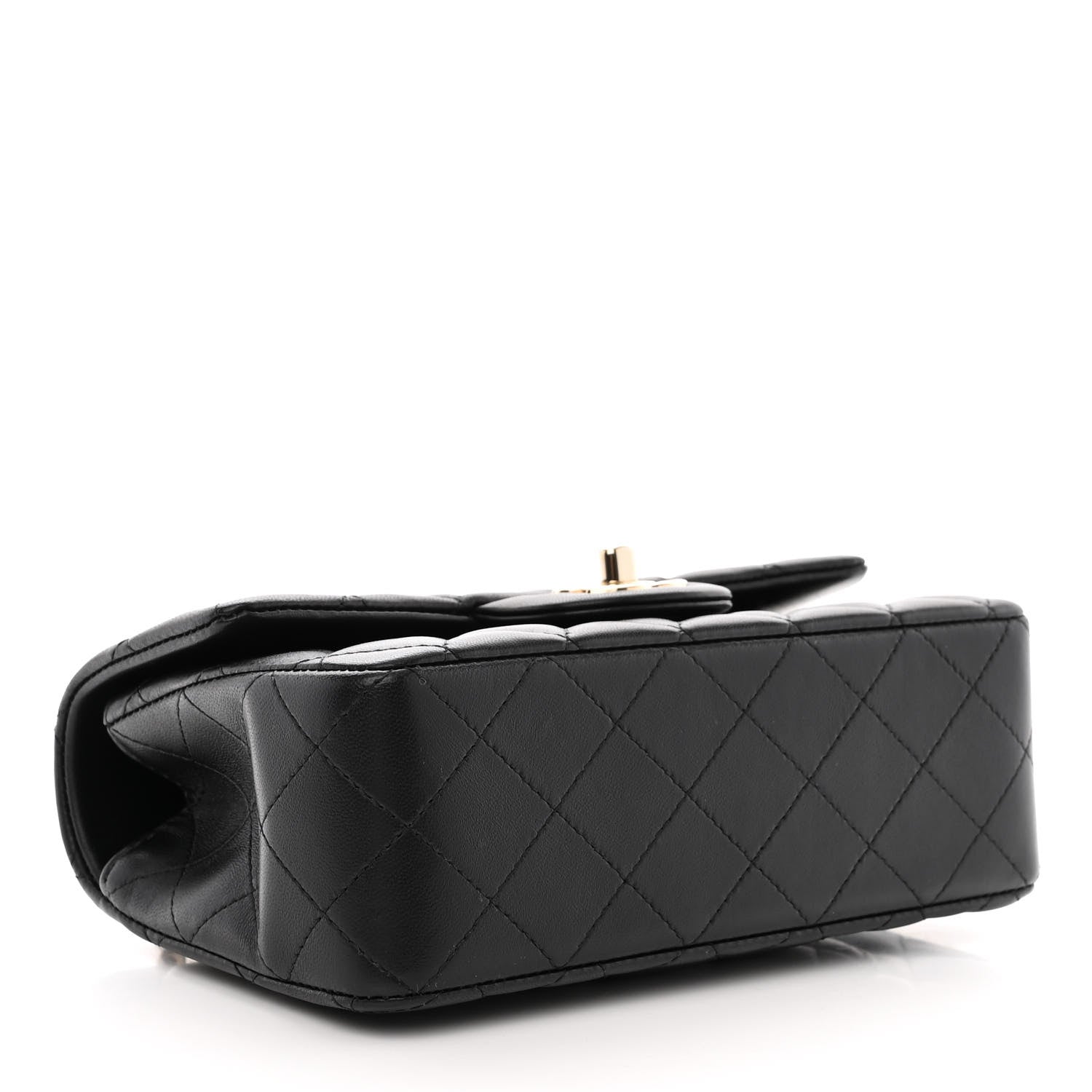 Chanel Lambskin Quilted Mini Top Handle Rectangular Flap Black 4 of 11