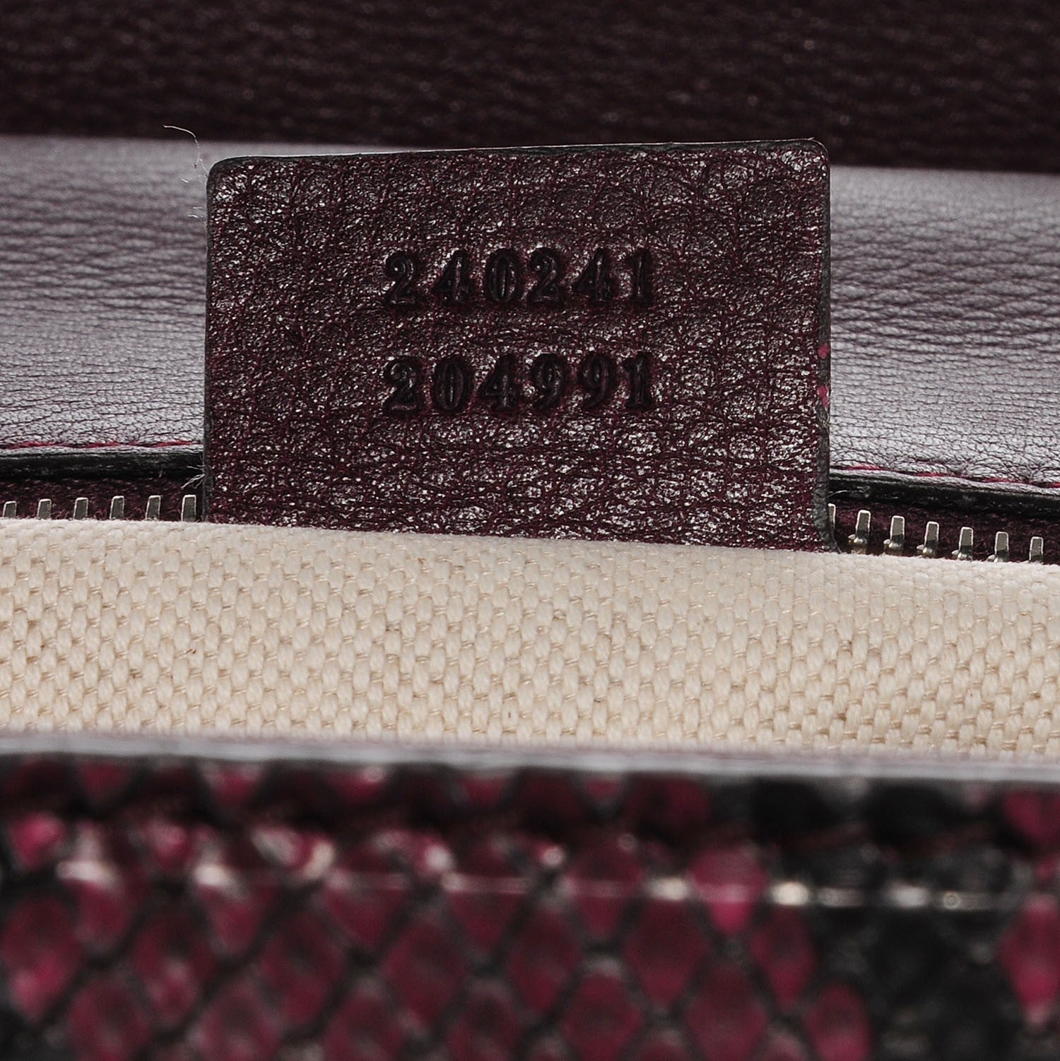 Gucci Python Large New Bamboo Top Handle Bag Bordeaux 6 of 9