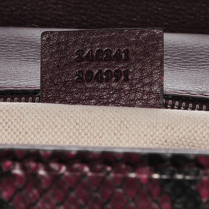 Gucci Python Large New Bamboo Top Handle Bag Bordeaux 6 of 9