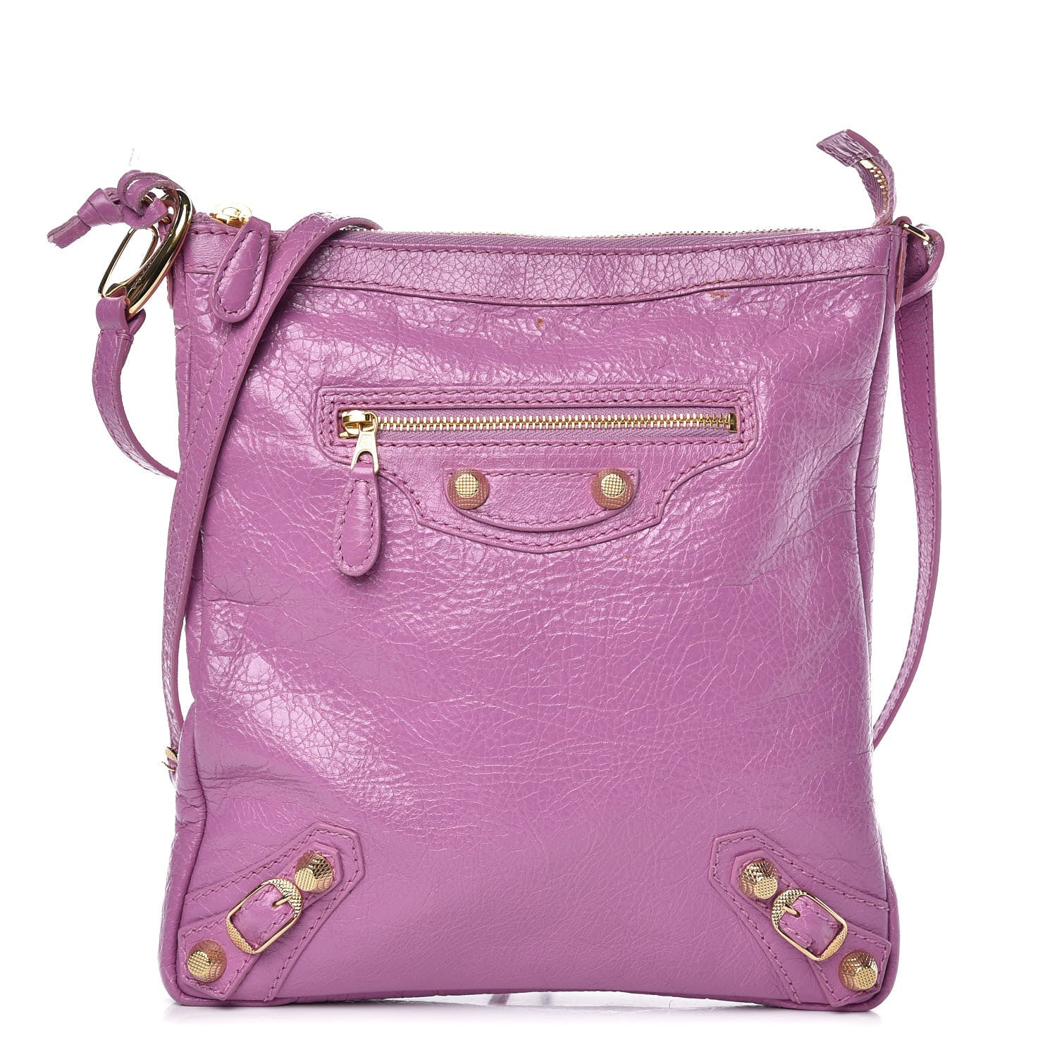 Balenciaga Agneau Giant 12 Gold Hardware Flat Crossbody Rose Berlingot 1 of 11