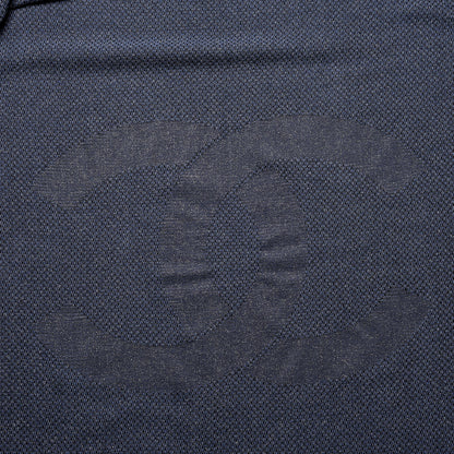 Chanel Cashmere Silk CC Fringe Scarf Blue 5 of 5