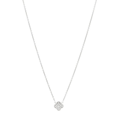 Van Cleef & Arpels 18K White Gold Diamond Pure Alhambra Pendant Necklace 1 of 6