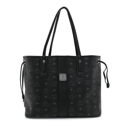 MCM Grained Calfskin Visetos Medium Liz Reversible Shopper Tote Black 3 of 20