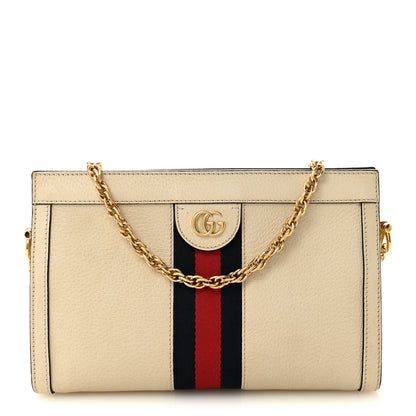 Gucci Textured Calfskin Web Small Ophidia Chain Shoulder Bag Mystic White 1 of 12