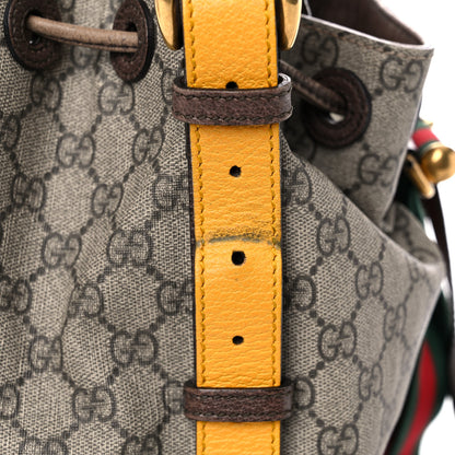 Gucci GG Supreme Monogram Neo Vintage Drawstring Bucket Backpack Beige New Acero Crop 25 of 31