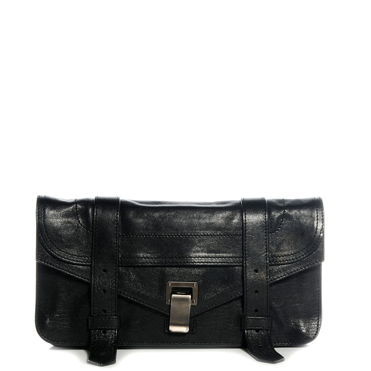 Proenza Schouler Lux Leather PS1 Pochette Clutch Black 1 of 10