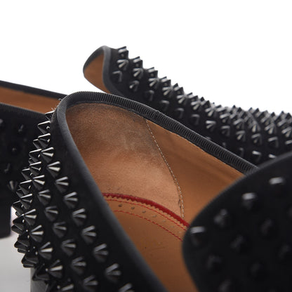 Christian Louboutin Mens Veau Velours Spikes Dandelion Flat 39.5 Black 9 of 9