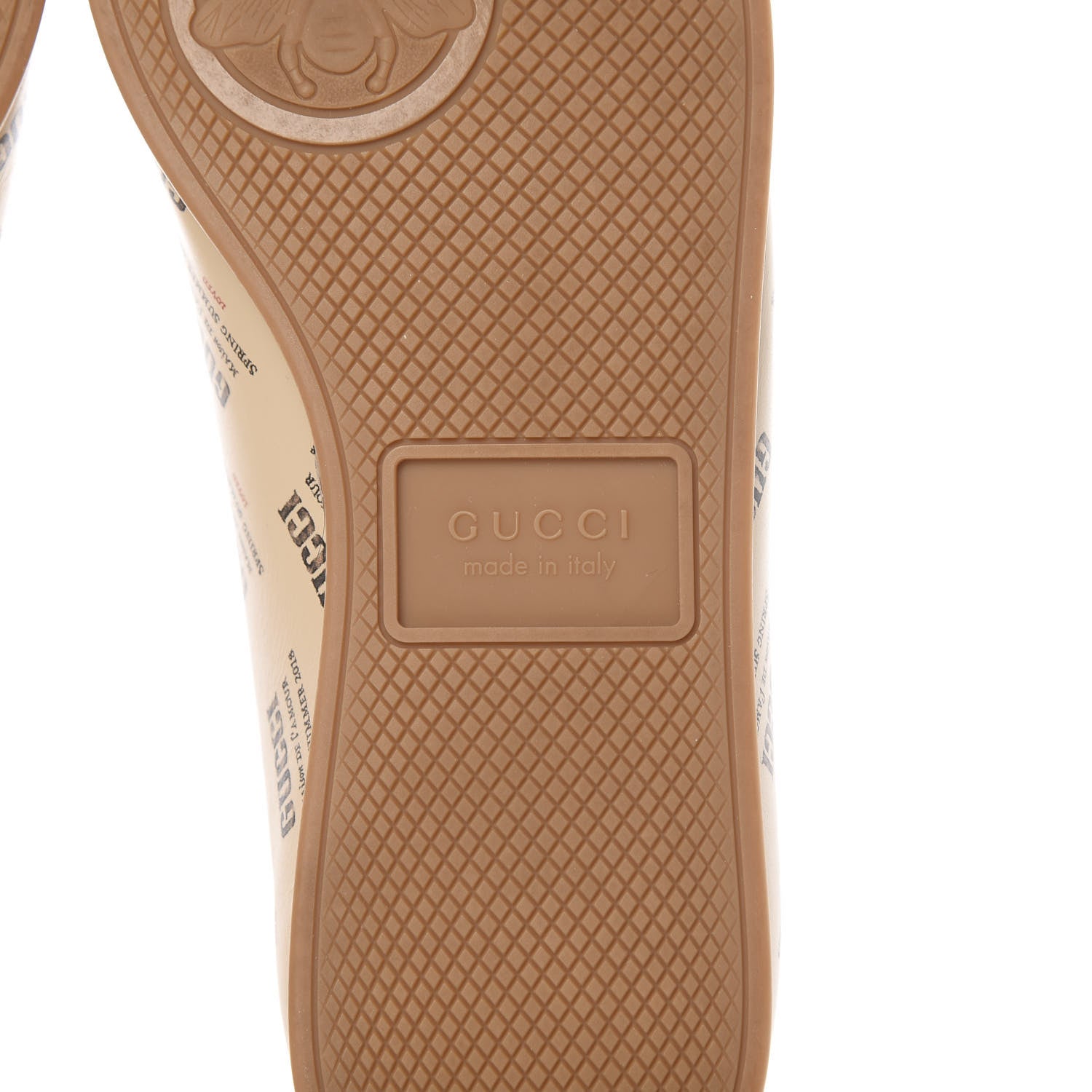 Gucci Calfskin Stamp Print Mens Falacer Sneakers 7.5 Soy 6 of 7