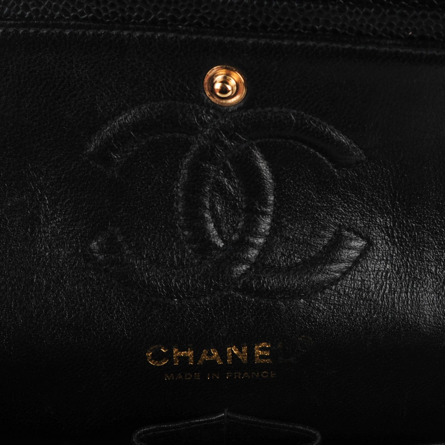 Caviar Quilted Small Double Flap Black