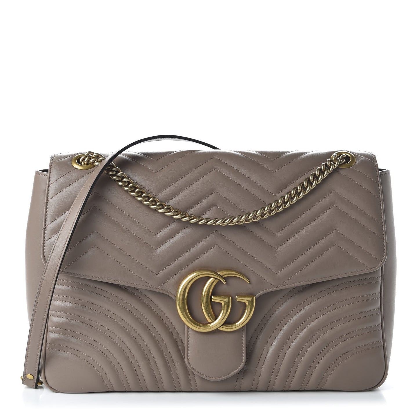 Calfskin Matelasse Heart Large GG Marmont Shoulder Bag Porcelain Rose