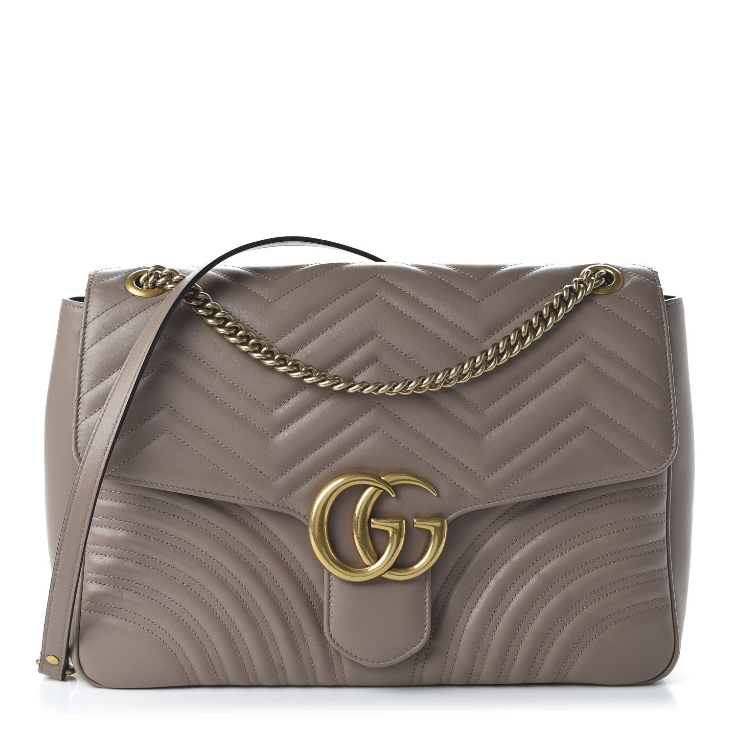 Gucci Calfskin Matelasse Heart Large GG Marmont Shoulder Bag Porcelain Rose 1 of 10