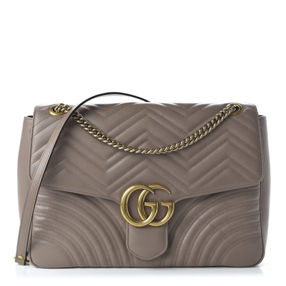 Gucci Calfskin Matelasse Heart Large GG Marmont Shoulder Bag Porcelain Rose 1 of 10