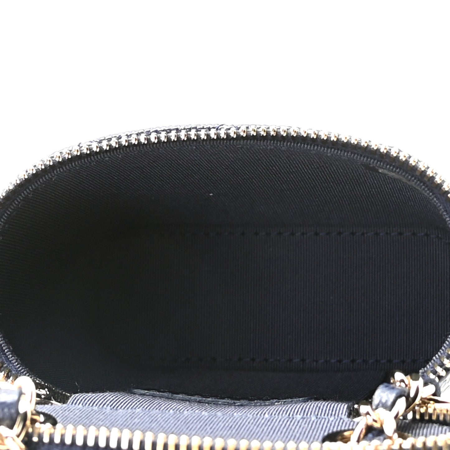 Caviar Quilted Small Vertical Coco Beauty Vanity Case With Chain Navy