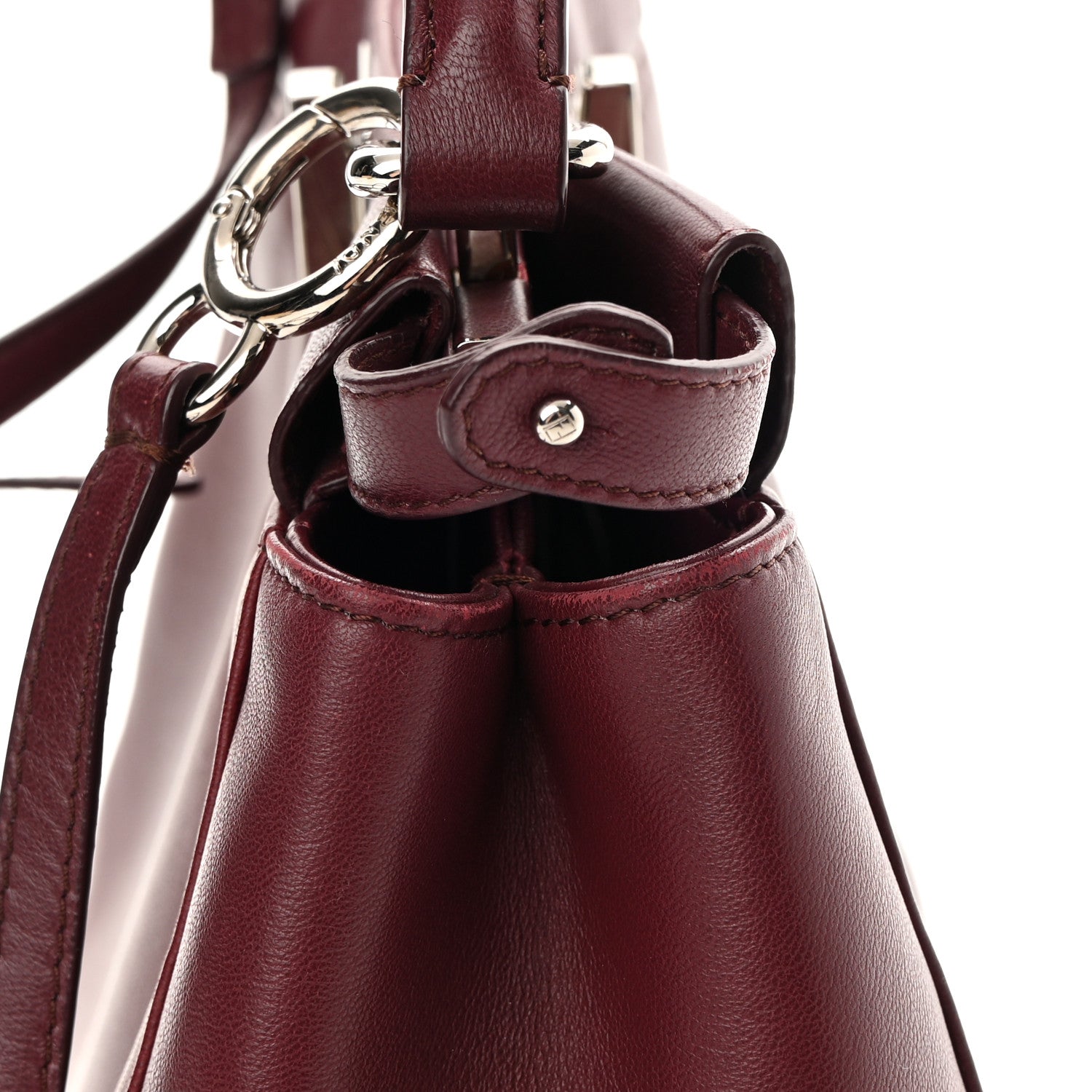 Fendi Nappa Mini Peekaboo Iconic Satchel Bordeaux 14 of 16
