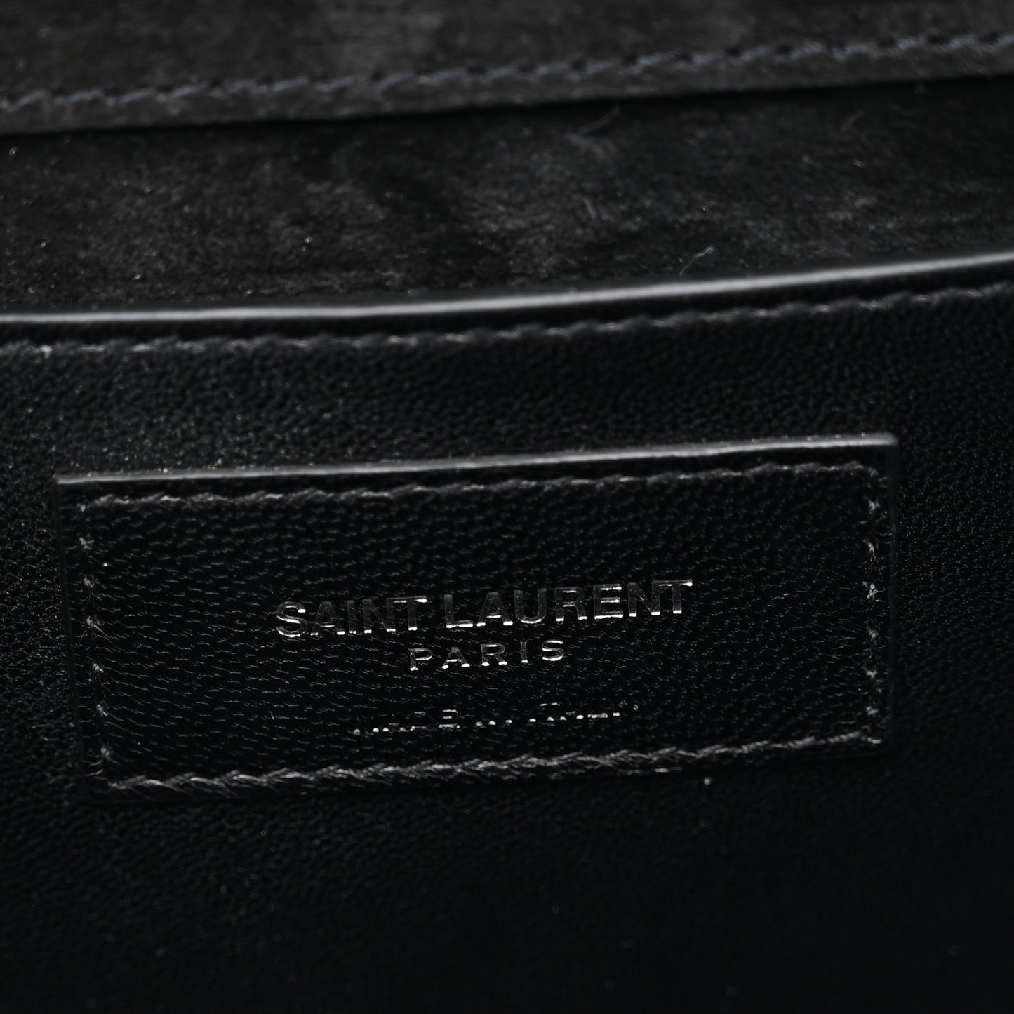 Calfskin Crocodile Embossed Small Classic Monogram Kate Tassel Satchel Black