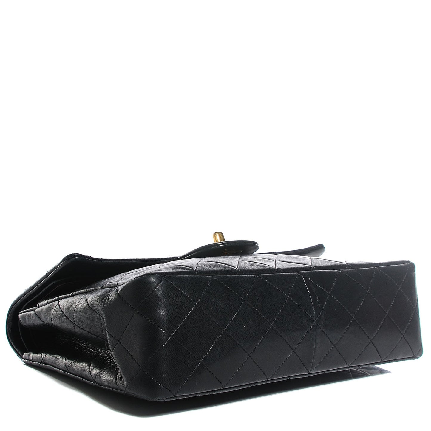 Lambskin Quilted Medium Double Flap Black