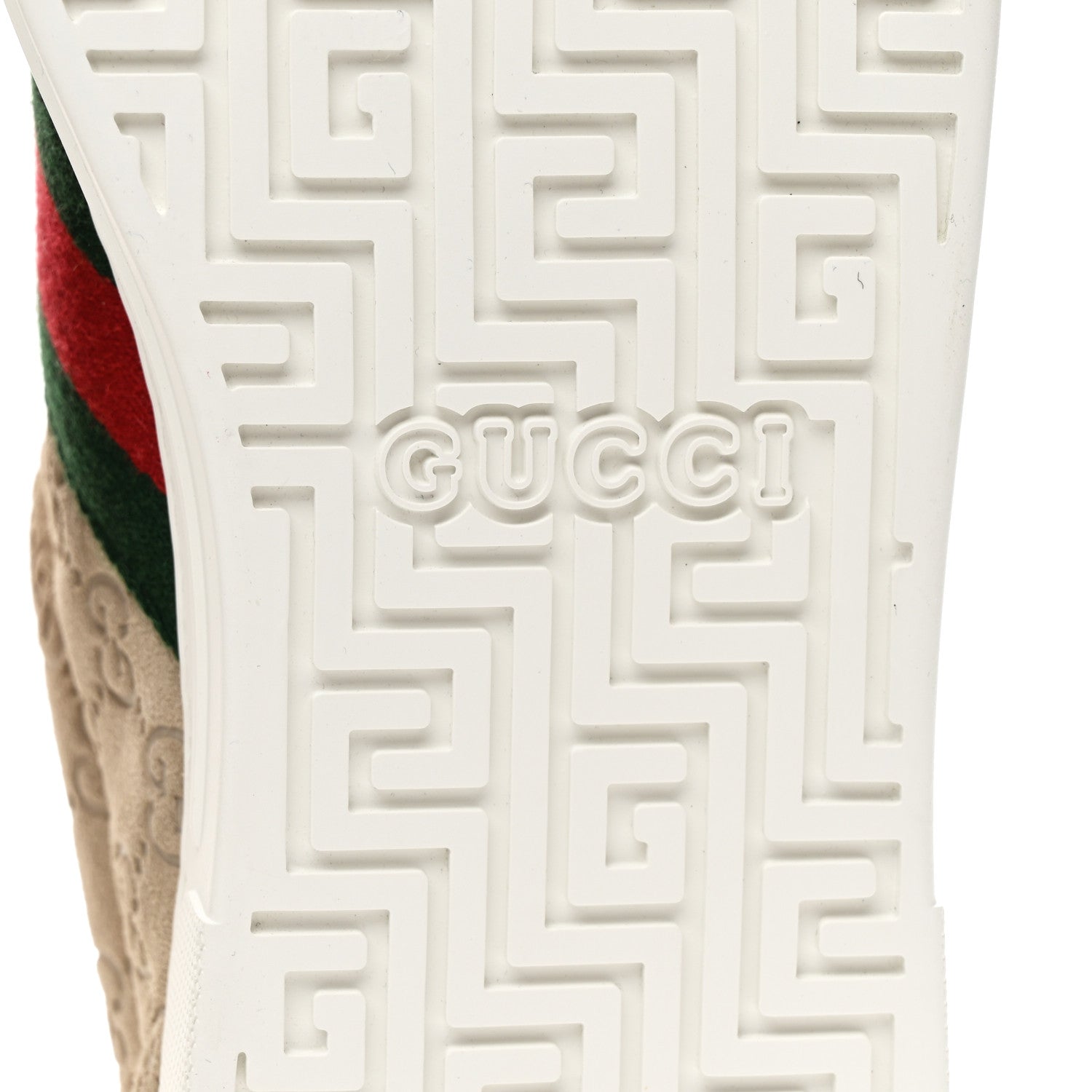 Gucci GG Suede Monogram Web Mens Sneakers 9 Oatmeal Mystic White 7 of 10