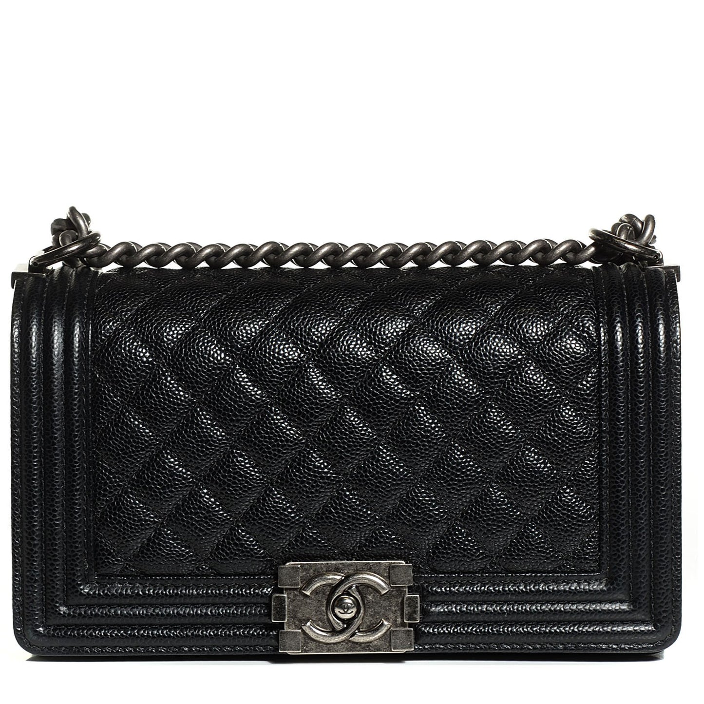 Caviar Quilted Medium Boy Flap Black