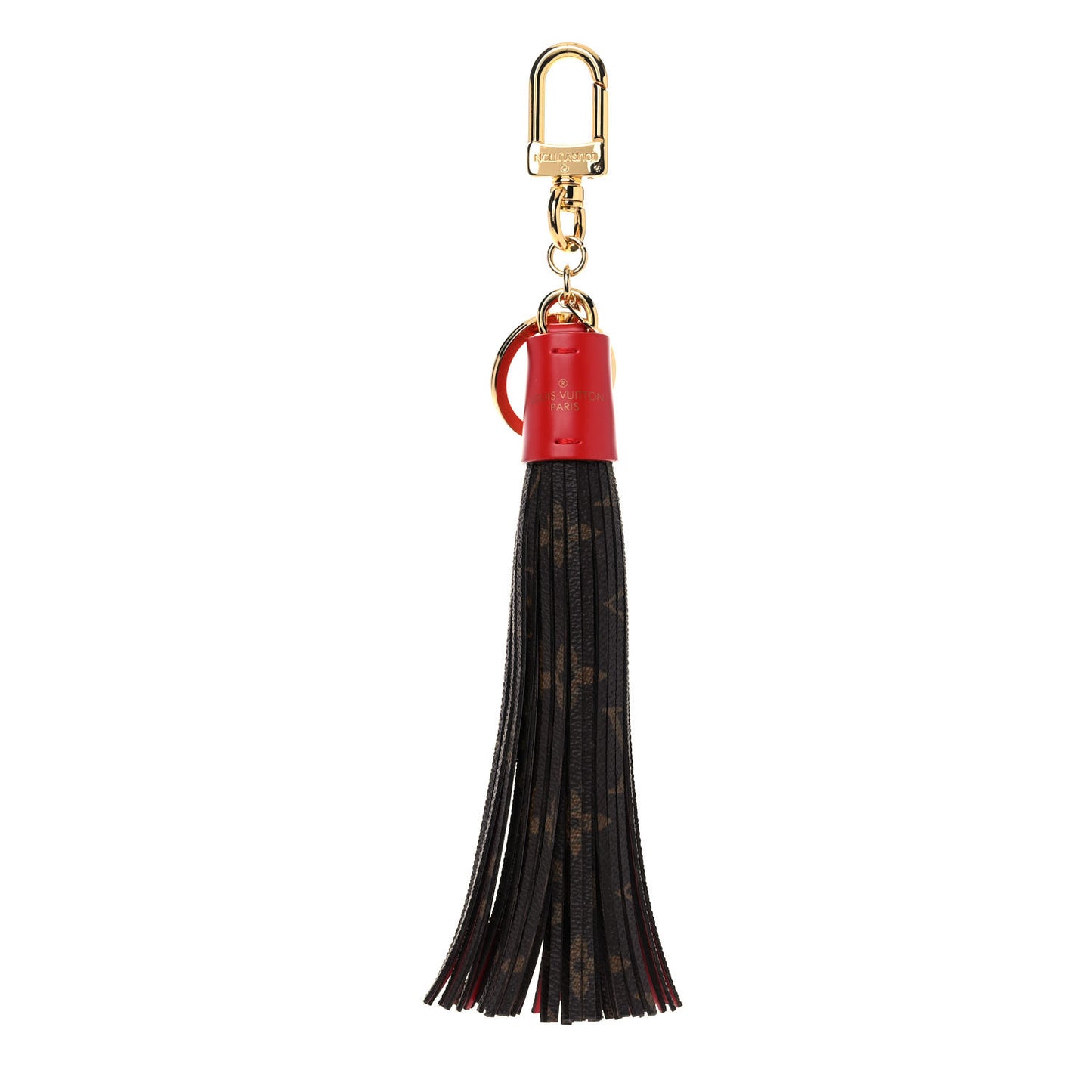 Monogram Tassel Bag Charm Red