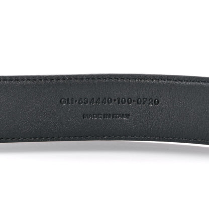 Saint Laurent Goatskin Monogram Cassandre Square Buckle Belt 100 40 Black 3 of 5