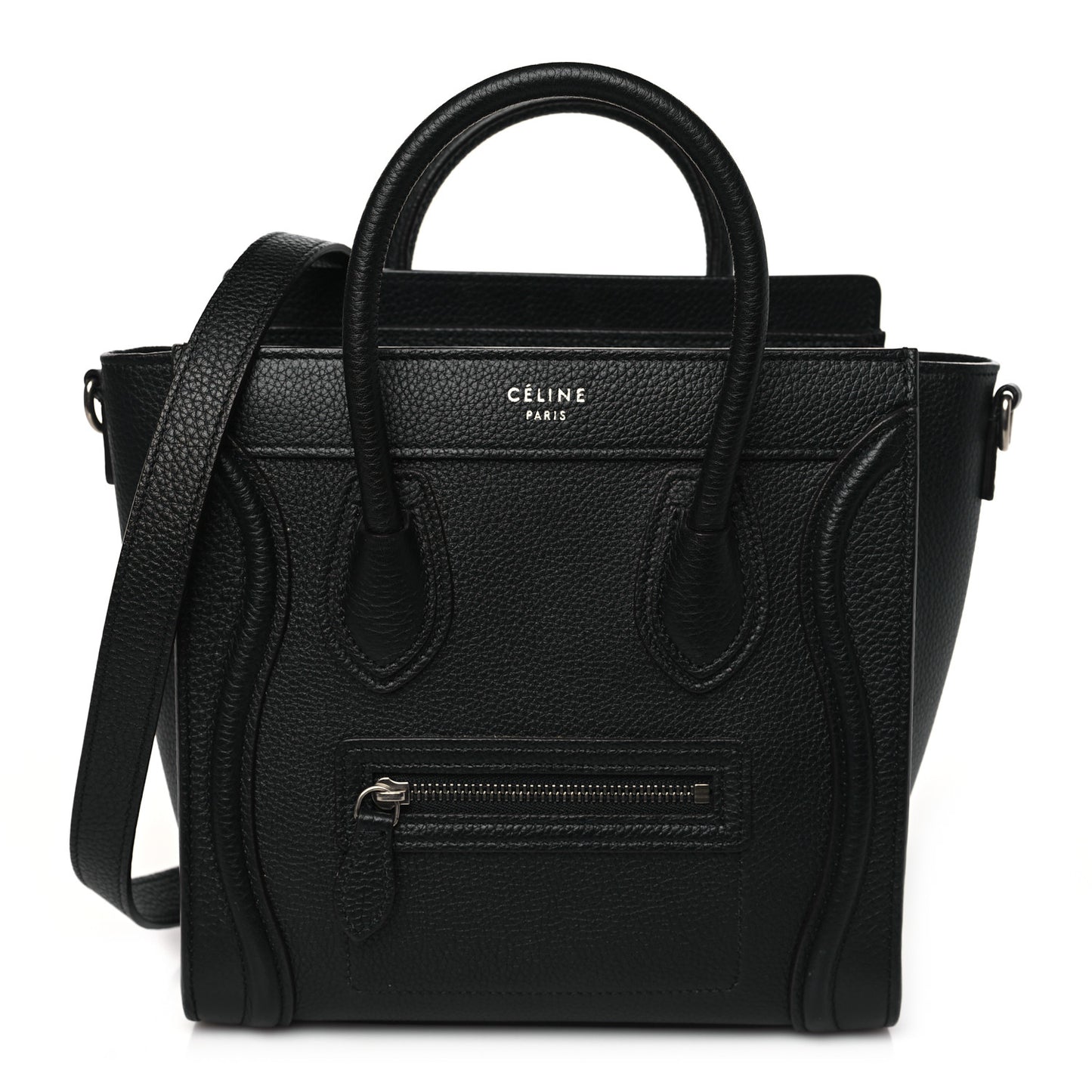 Drummed Calfskin Nano Luggage Black