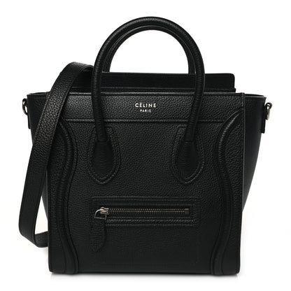 Celine Drummed Calfskin Nano Luggage Black 1 of 11