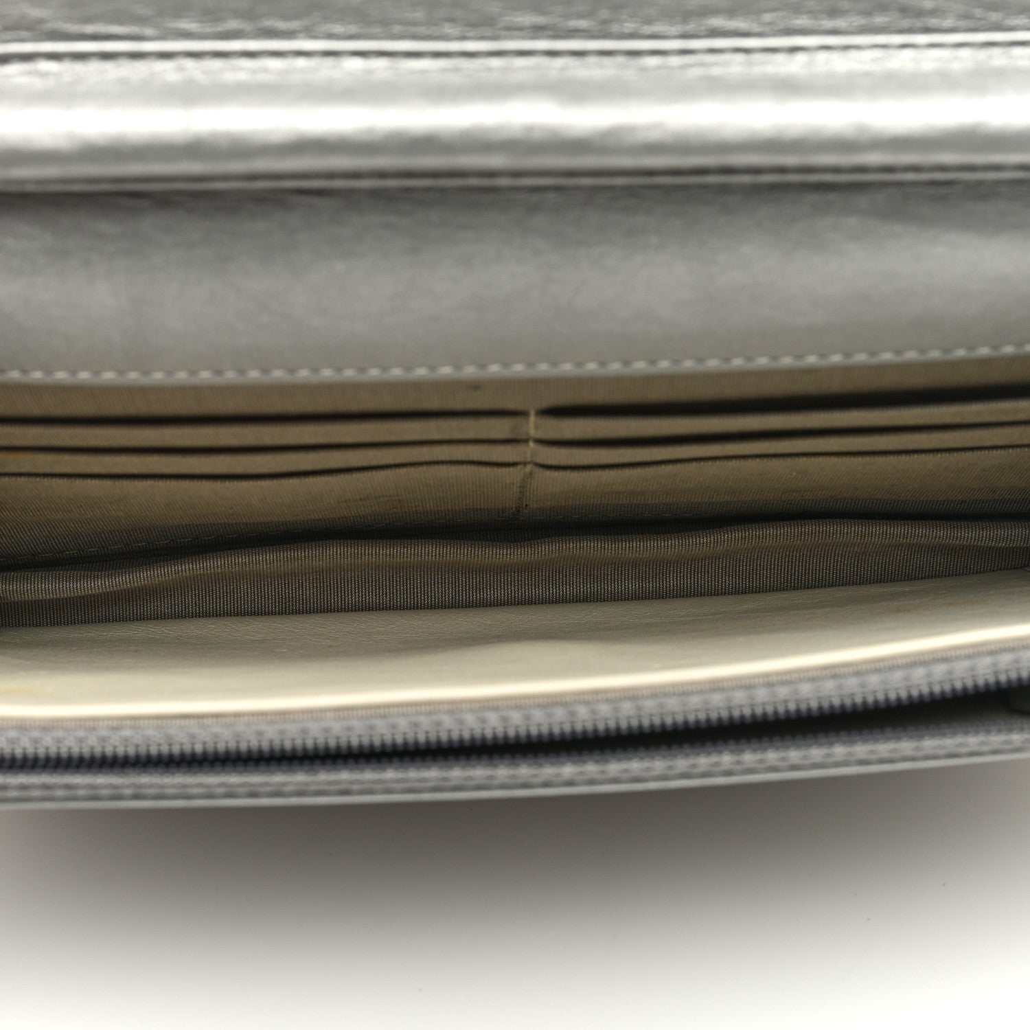 Chanel Metallic Aged Calfskin Quilted Wallet on Chain WOC Silver 5 of 9