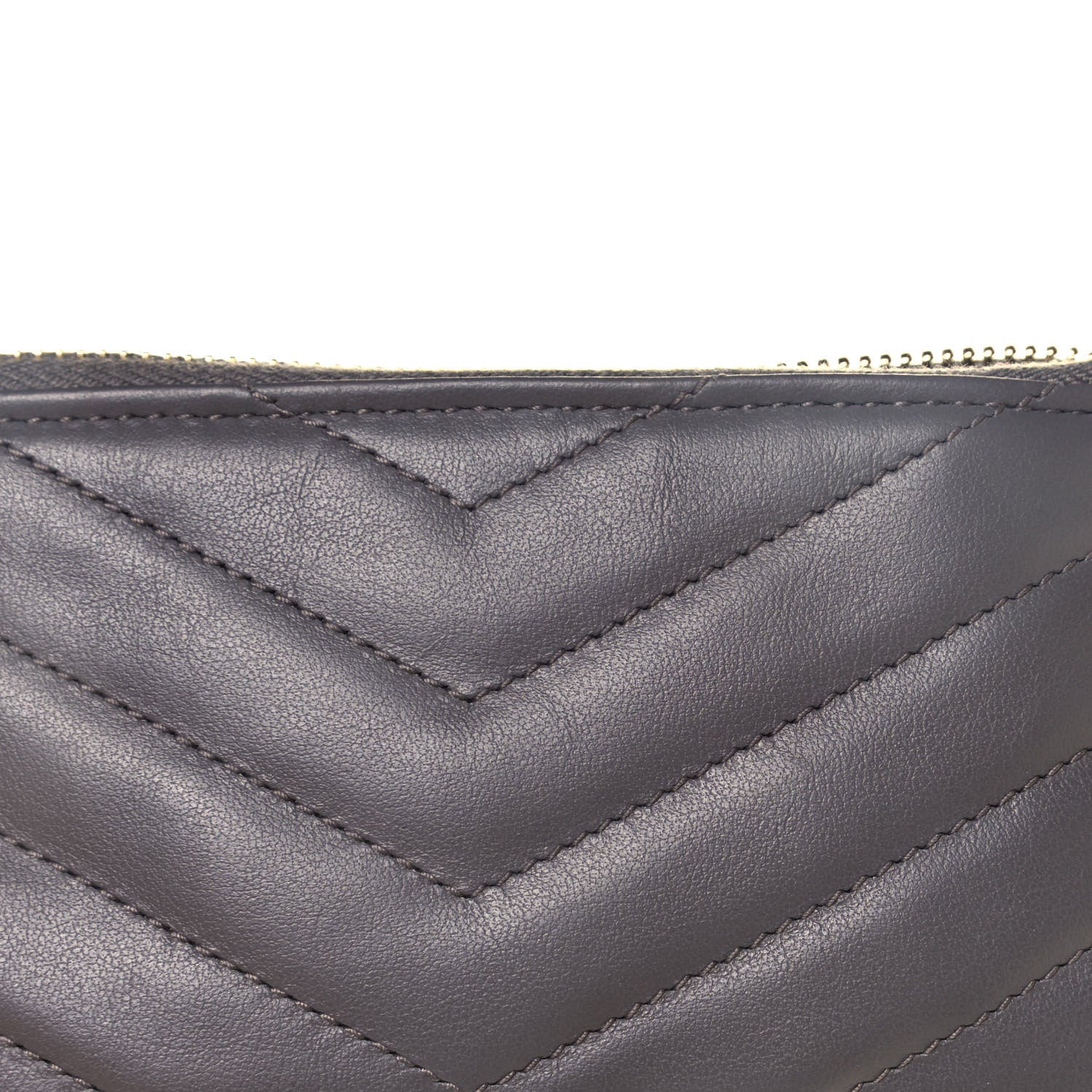 Saint Laurent Calfskin Matelasse Monogram Key Pouch Fog 5 of 9