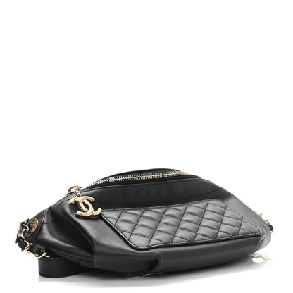 Chanel Lambskin Quilted Waist Bag Fanny Pack Black 5 of 11