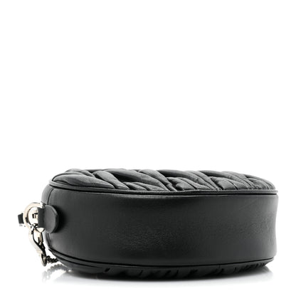 Miu Miu Nappa Matelasse Crystal Round Crossbody Bag Black 5 of 9