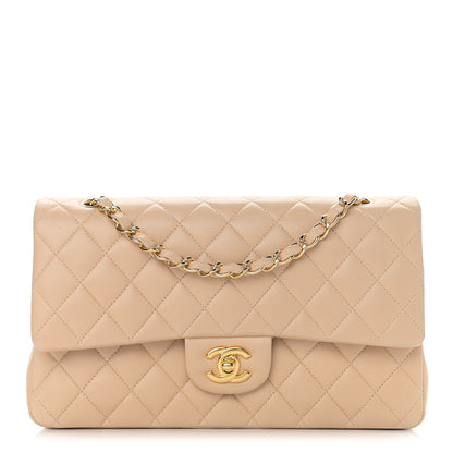 Chanel Lambskin Quilted Medium Double Flap Beige 1 of 12