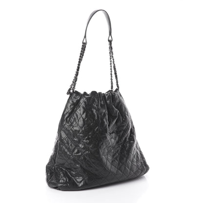 Chanel Distressed Glazed Caviar Quilted Large Elastic Tote Black 2 of 9