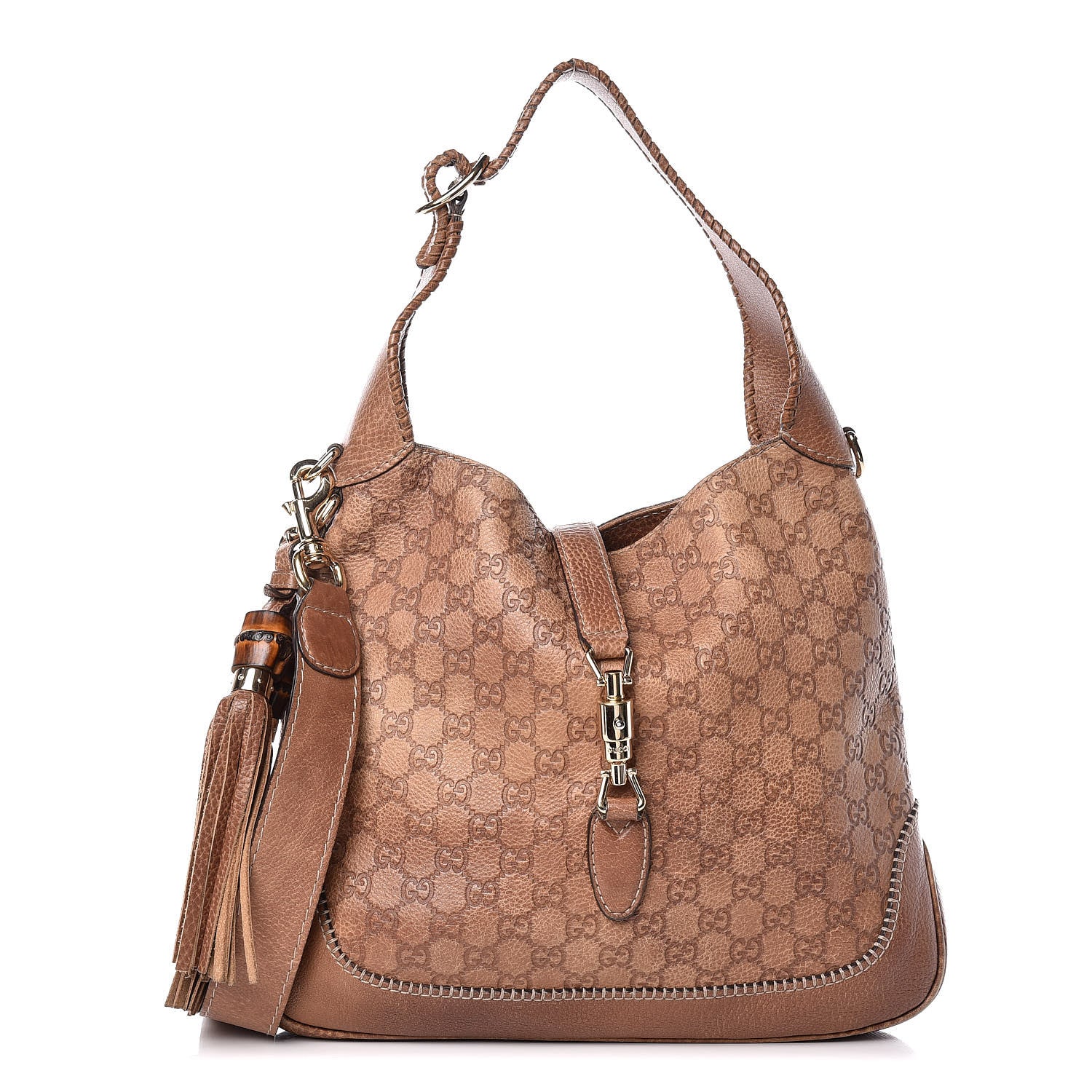 Gucci Guccissima Old Libeccio Medium New Jackie Hobo Old Naturale 1 of 10