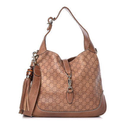 Gucci Guccissima Old Libeccio Medium New Jackie Hobo Old Naturale 1 of 10
