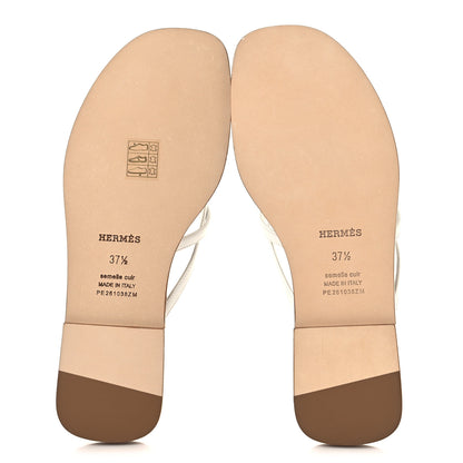 Hermes Calfskin Miss Sandals 37.5 White 6 of 9