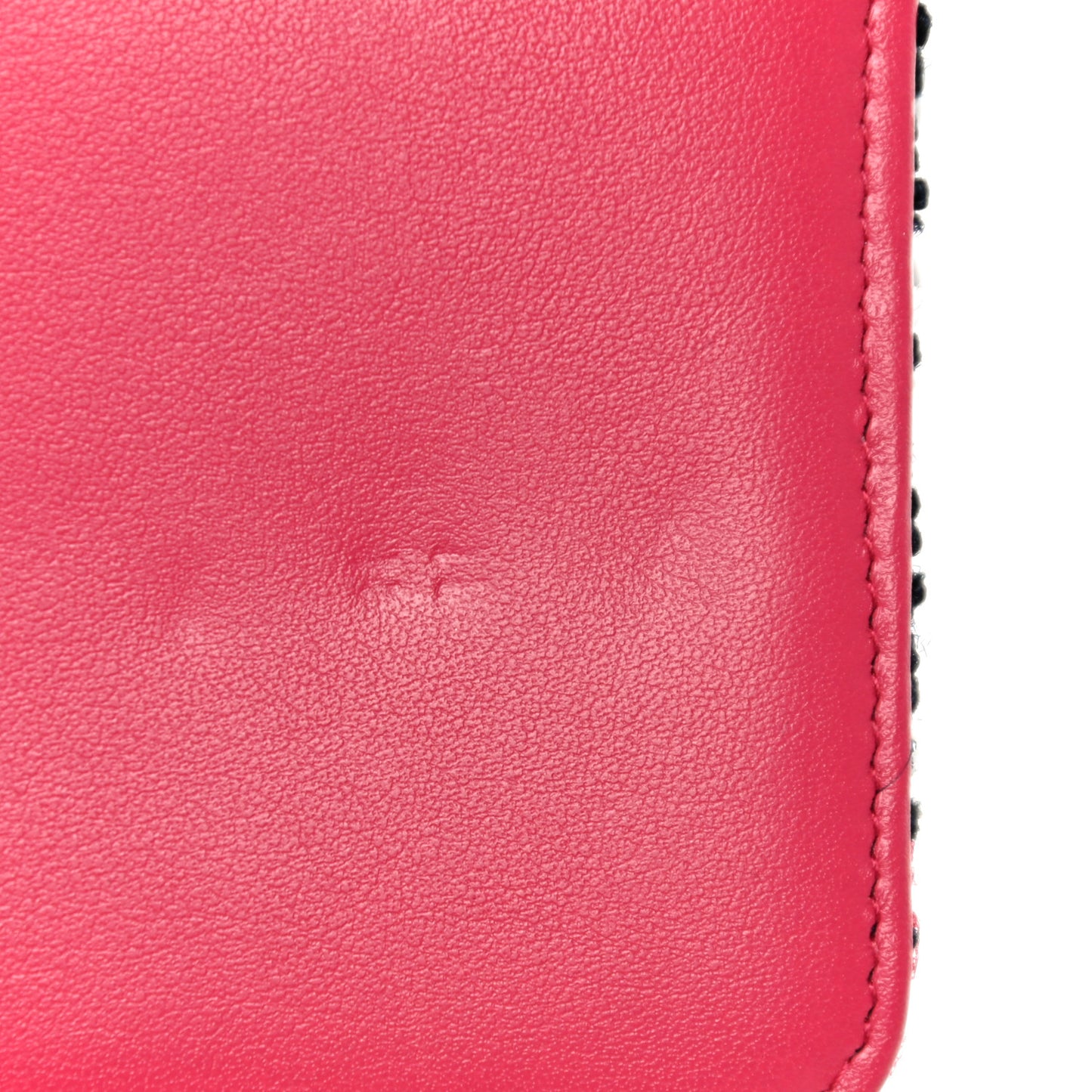Tweed Calfskin Signe Wallet On Chain WOC Black Pink