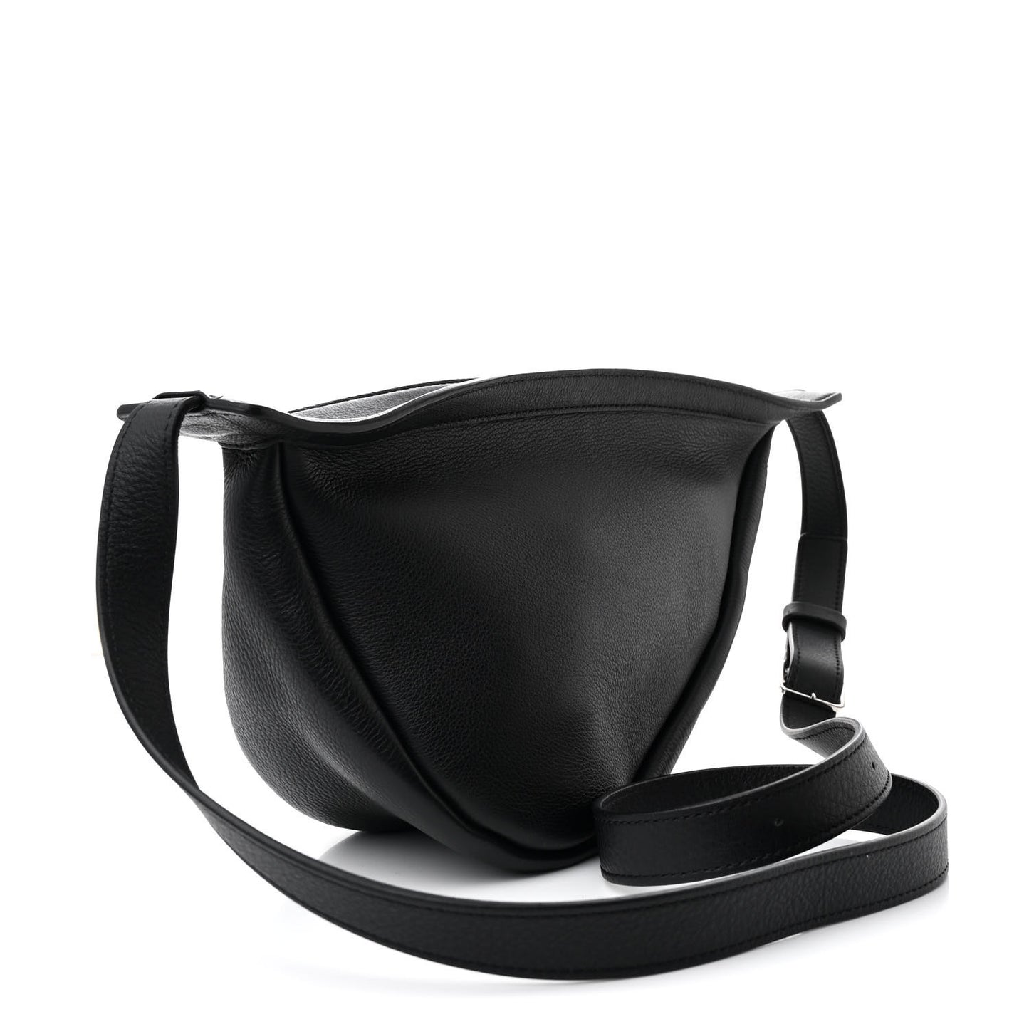 Smooth Calfskin Small Slouchy Banana Bag Black