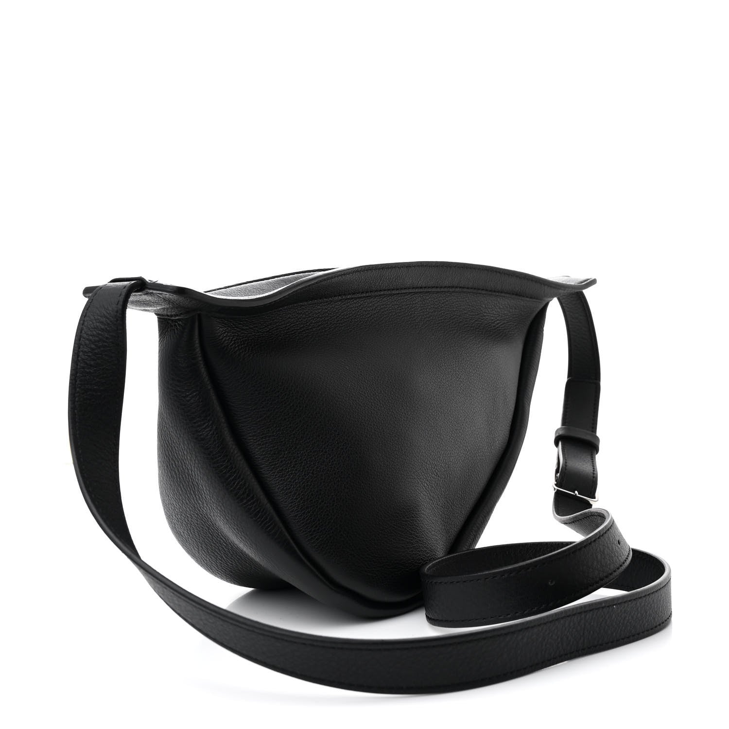 The Row Smooth Calfskin Small Slouchy Banana Bag Black 3 of 10