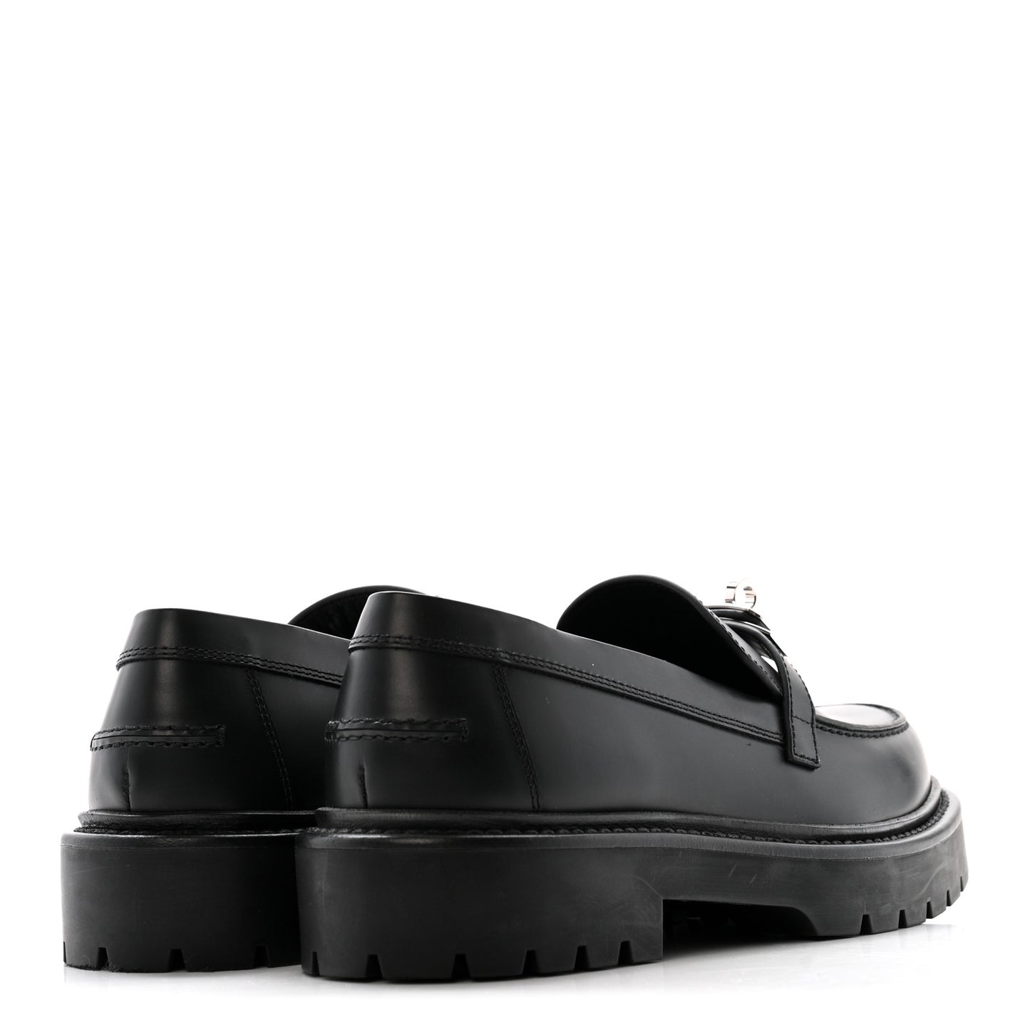 Calfskin Womens Icone Loafers 36 Black