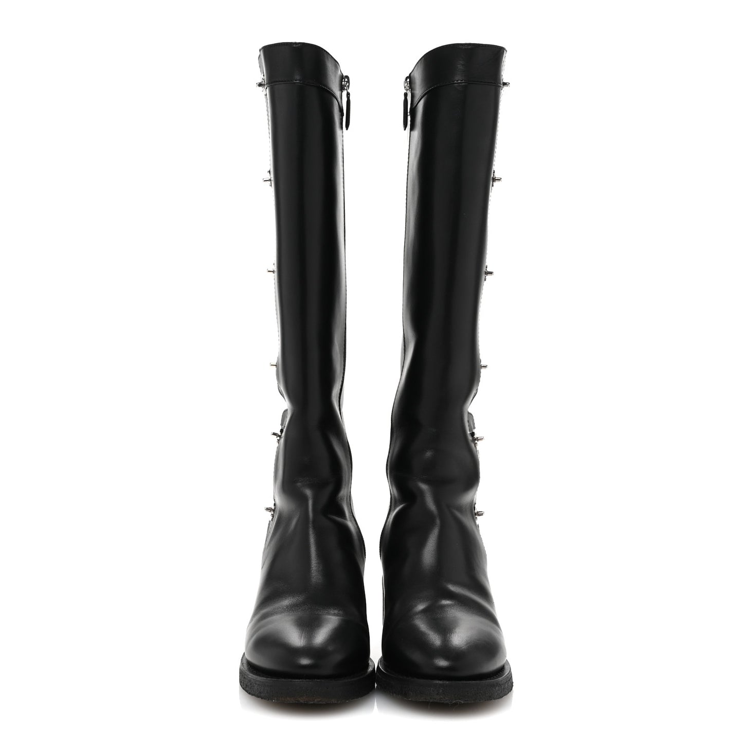 Calfskin CC Turnlock High Boots 40 Black