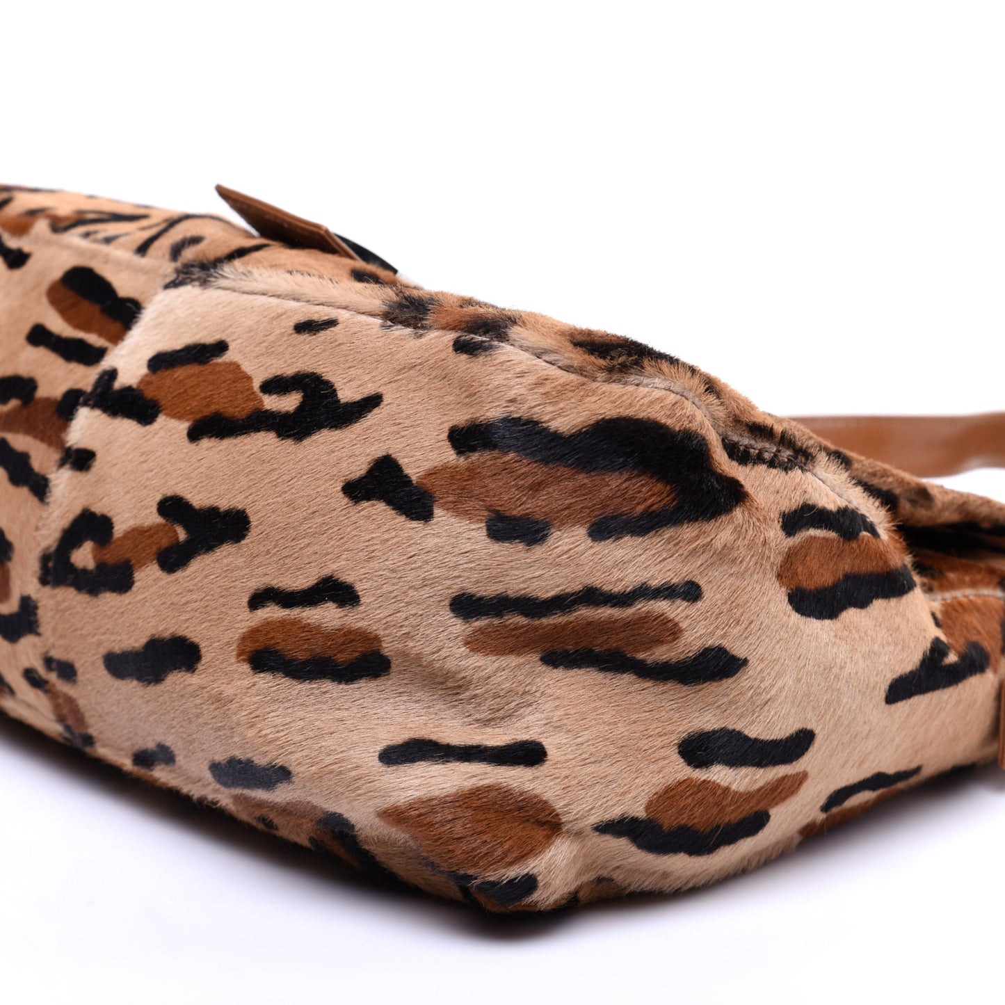 Calf Hair Leopard Print Mama Baguette Brown